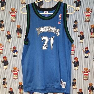 Vintage 1990's Kevin Garnett Minnesota Timberwolves Jersey Sz. Kids XL 18-20